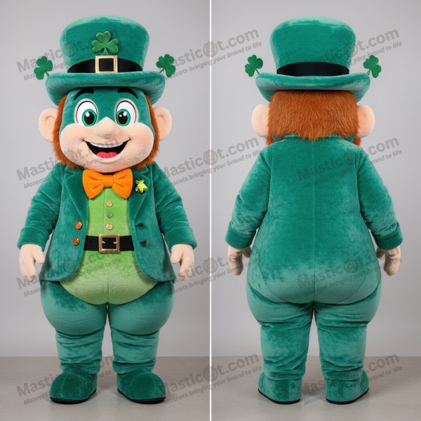 Teal Cartoon Leprechaun Mascot - Masticot.com