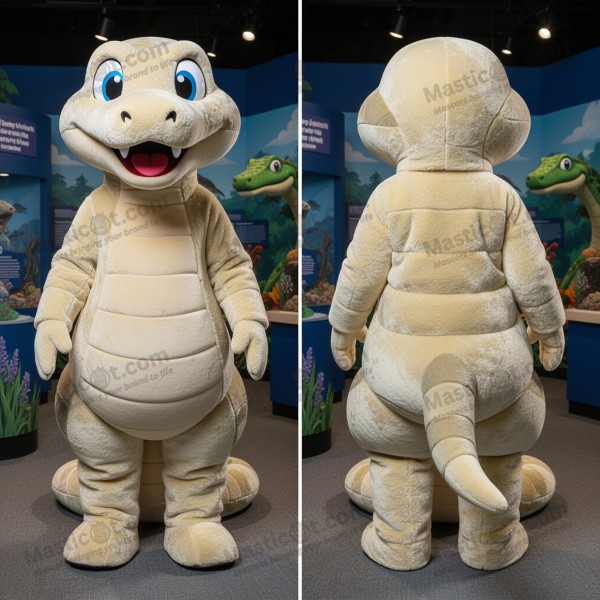 Cream Velvety Anaconda Mascot - Masticot.com