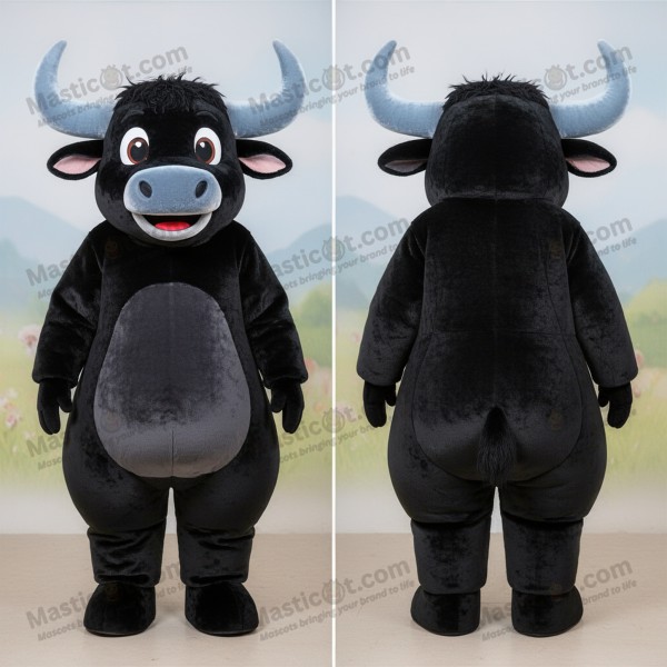 Ebony Plush Cartoon Yak Mascot - Masticot.com
