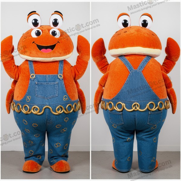 Lyst oransje lekre krabbe-kaker-maskot - Krabbe Kaker - MASTICOT_39270 - Masticot.com