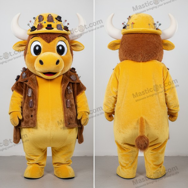 Gouden Fluweelachtige Bison Mascotte