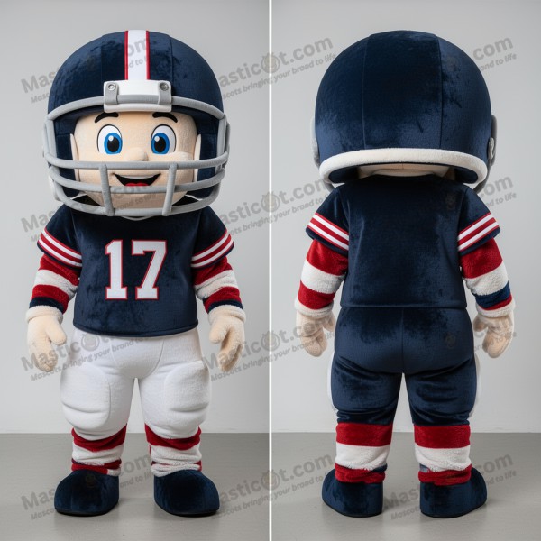 Casco de Fútbol Americano Azul Marino con Mascota Sonriente