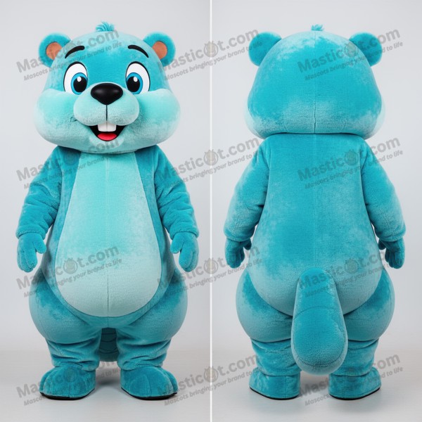 Cyan Floppy-Eared Beaver Mascot - Masticot.com