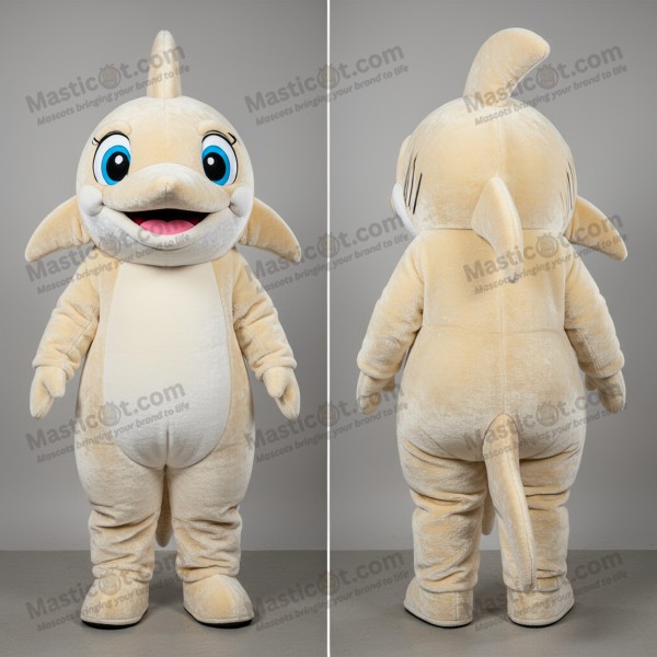 Cream Colored Cartoon Swordfish Mascot - Masticot.com