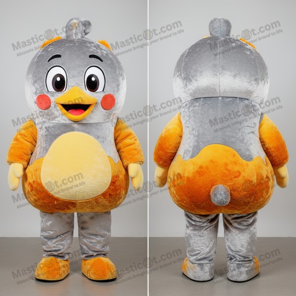 Silver Gold Gradient Plush Fried Chicken Mascot -