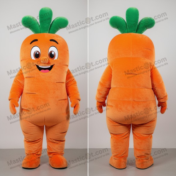 Animado disfraz de zanahoria de felpa color naranja