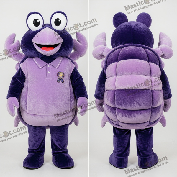 Indigo sammetslena krabbtårtemaskot - Krabbkakor - MASTICOT_39537 - Masticot.com