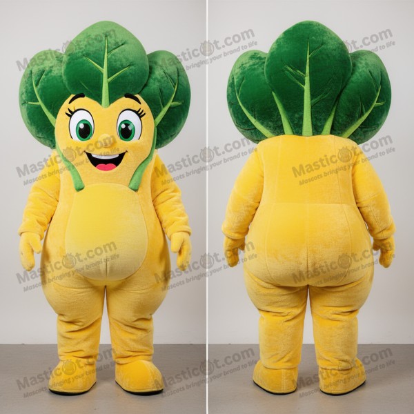 Gul bladgrøn spinat-maskot - Masticot.com
