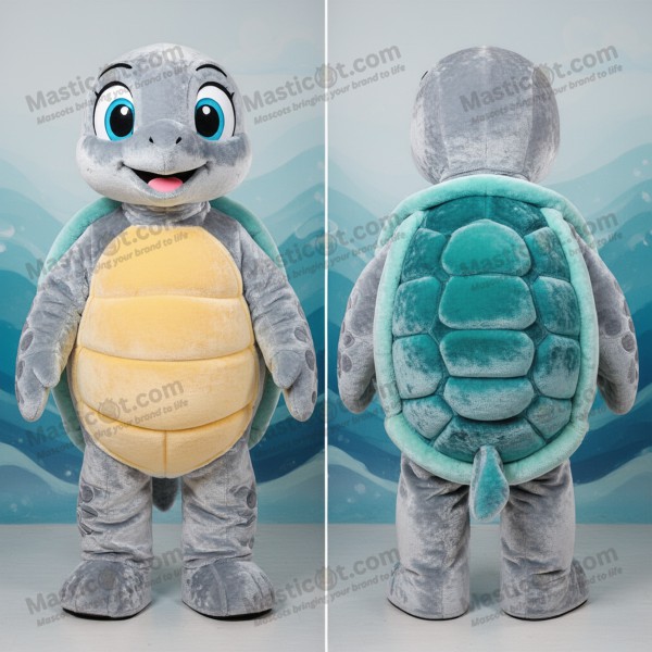 Silver shimmering sea turtle mascot - Masticot.com