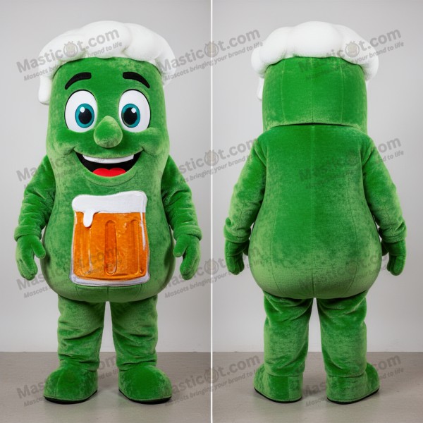 Emerald green bubbly green beer mascot - Masticot.com