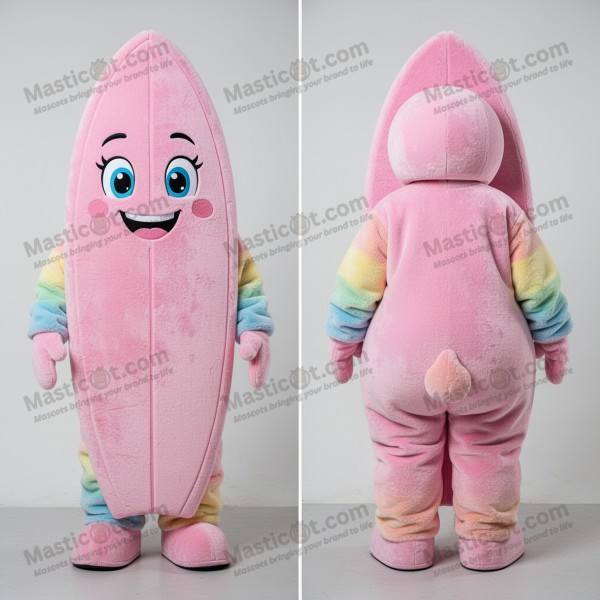 Pink Gradient Cartoon Surfboard Mascot - Masticot.com