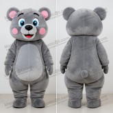 Gray rounded features bear mascot - Masticot.com
