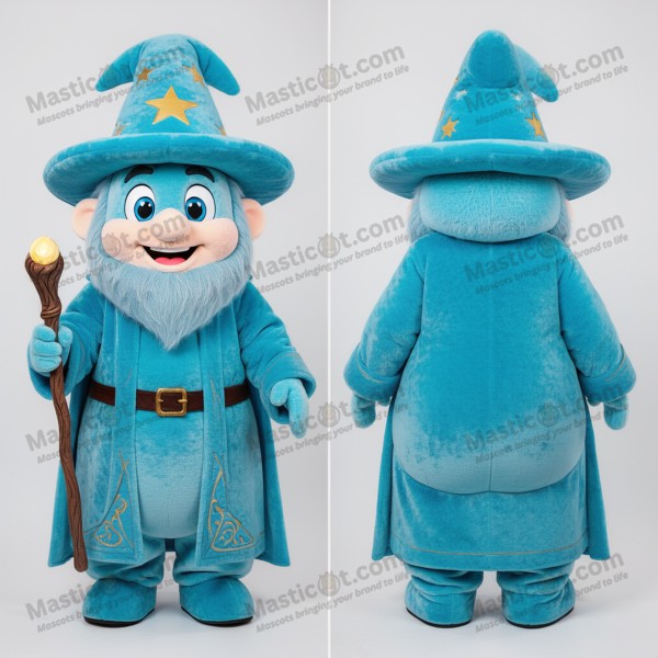 Cyan enchanting wizard mascot - Masticot.com