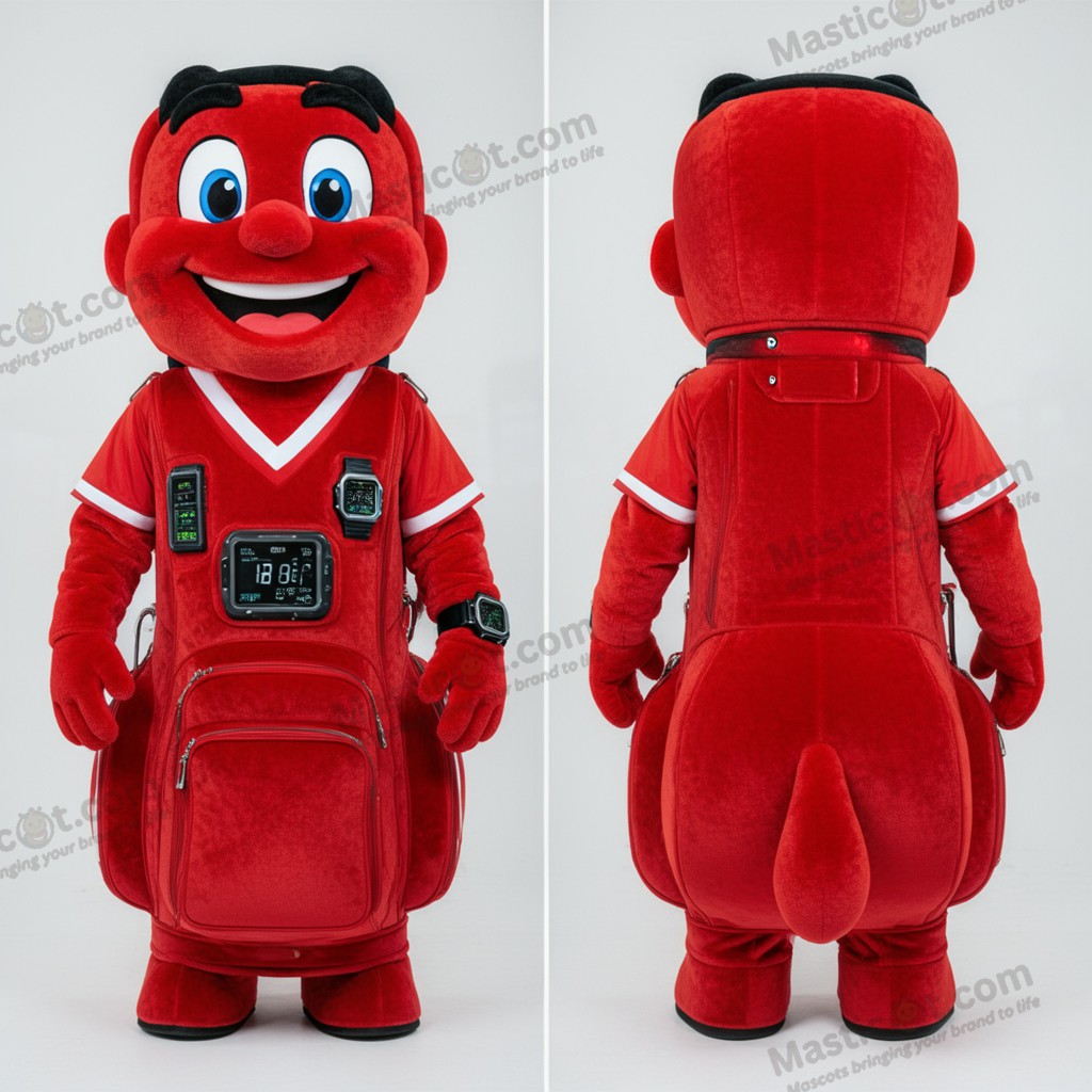 Dieprode fluweelzachte golf tas mascotte - Golftas - MASTICOT_39641 - Masticot.com