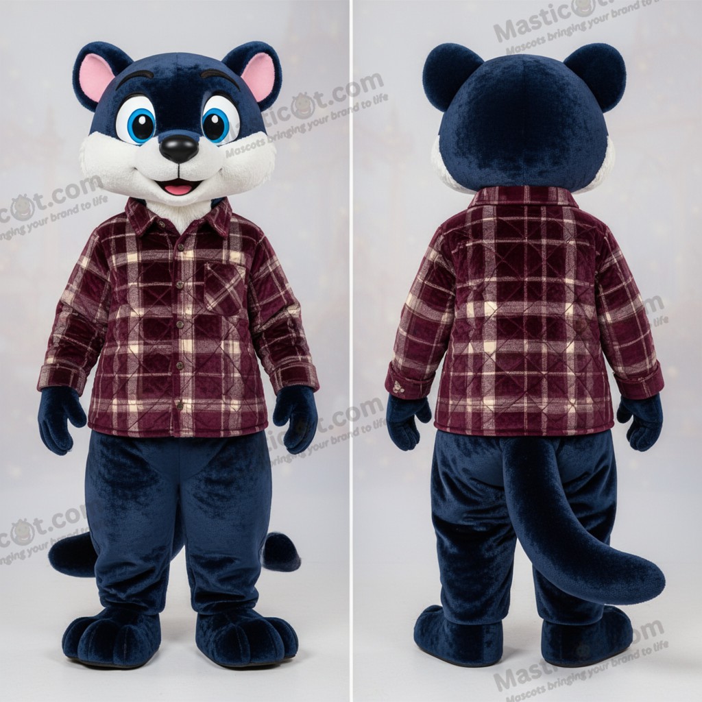 Marine fluweel wezel mascotte - Wezel - MASTICOT_39650 - Masticot.com