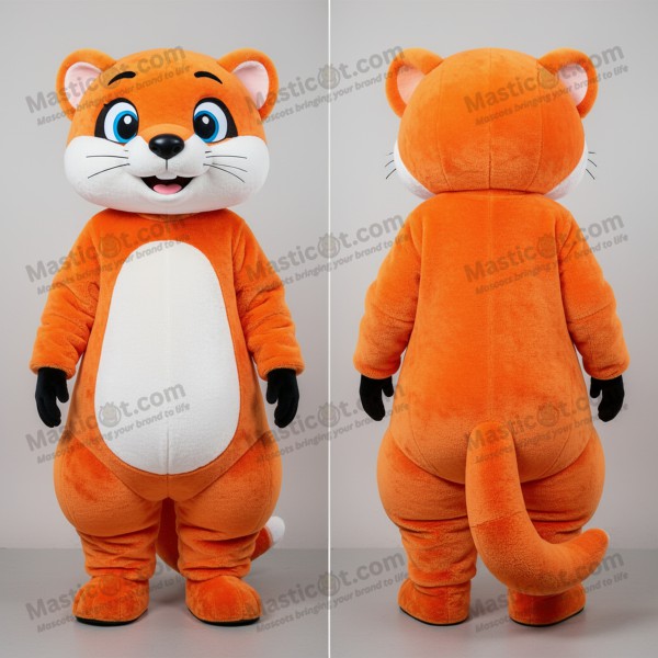 Orange Samt-Frettchen-Maskottchen - Masticot.com
