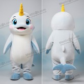 Ivory bílý jemný narvál maskot - Narval - MASTICOT_39690 - Masticot.com