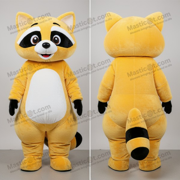 Golden yellow expressive raccoon mascot - Masticot.com