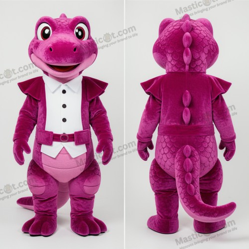 Magenta broad shouldered lizard mascot - Lizard - MASTICOT_39718 - Masticot.com