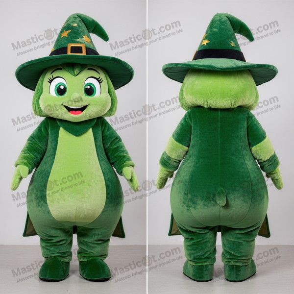 Smaragdgrøn fortryllende hekselue-mascot - Masticot.com