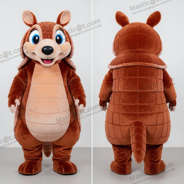 Rust Colored Rounded Armadillo Mascot - Armadillo - MASTICOT_39845 - Masticot.com