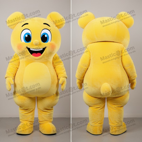 Golden yellow cheerful candy mascot - Masticot.com