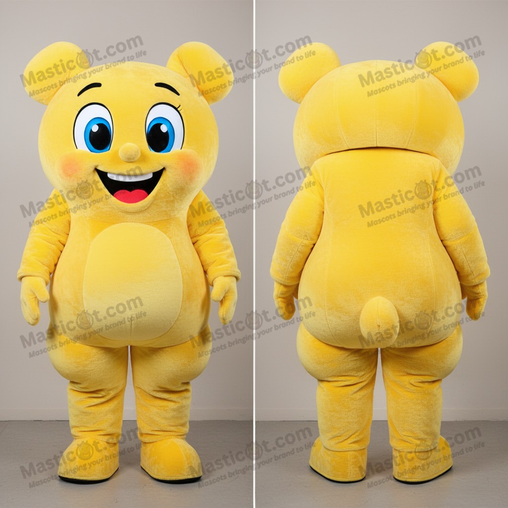 Golden yellow cheerful candy mascot - Masticot.com