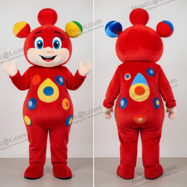Crimson Cartoonish Juggle Mascot - Juggle - MASTICOT_39889 - Masticot.com
