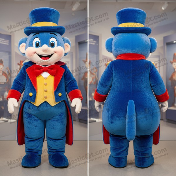 Velvety blue charismatic ring master mascot - Masticot.com