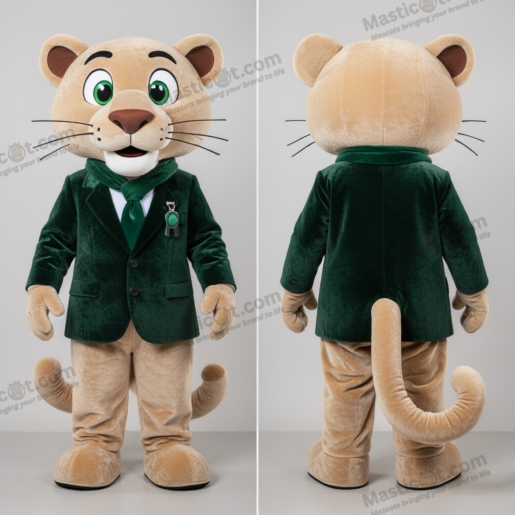 Mascotă Panteră Catifelată Bej - Panteră - MASTICOT_40123 - Masticot.com