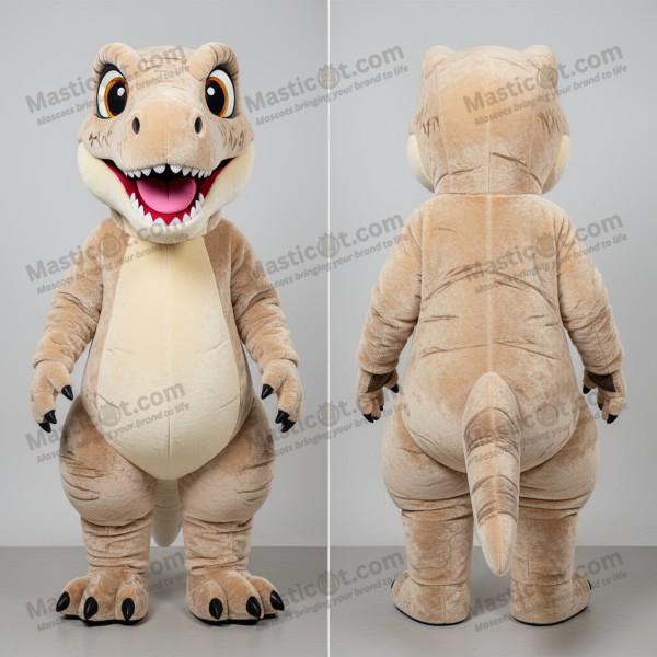 Beige velvety velociraptor mascot - Masticot.com
