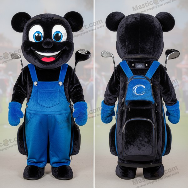 Zwarte fluwelen mascotte voor golfbag - Golftas - MASTICOT_40254 - Masticot.com