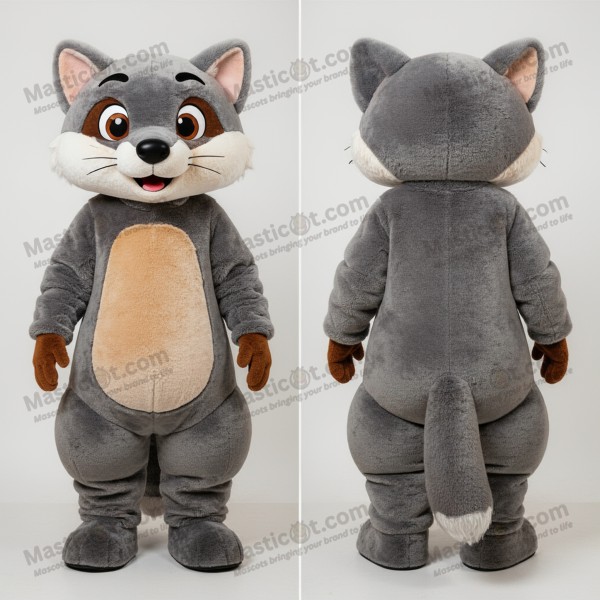 Velvety gray playful marten mascot - Masticot.com