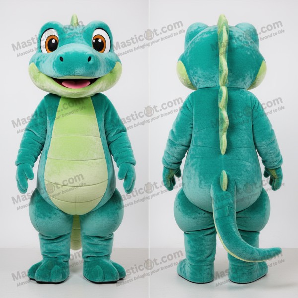 Teal velvety lizard mascot - Masticot.com
