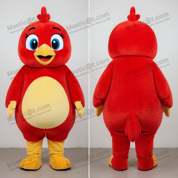 Mască costum canar vesel, catifelat, roșu - Masticot.com