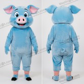 Glädjefylld blå gris-maskot - Gris - MASTICOT_40435 - Masticot.com