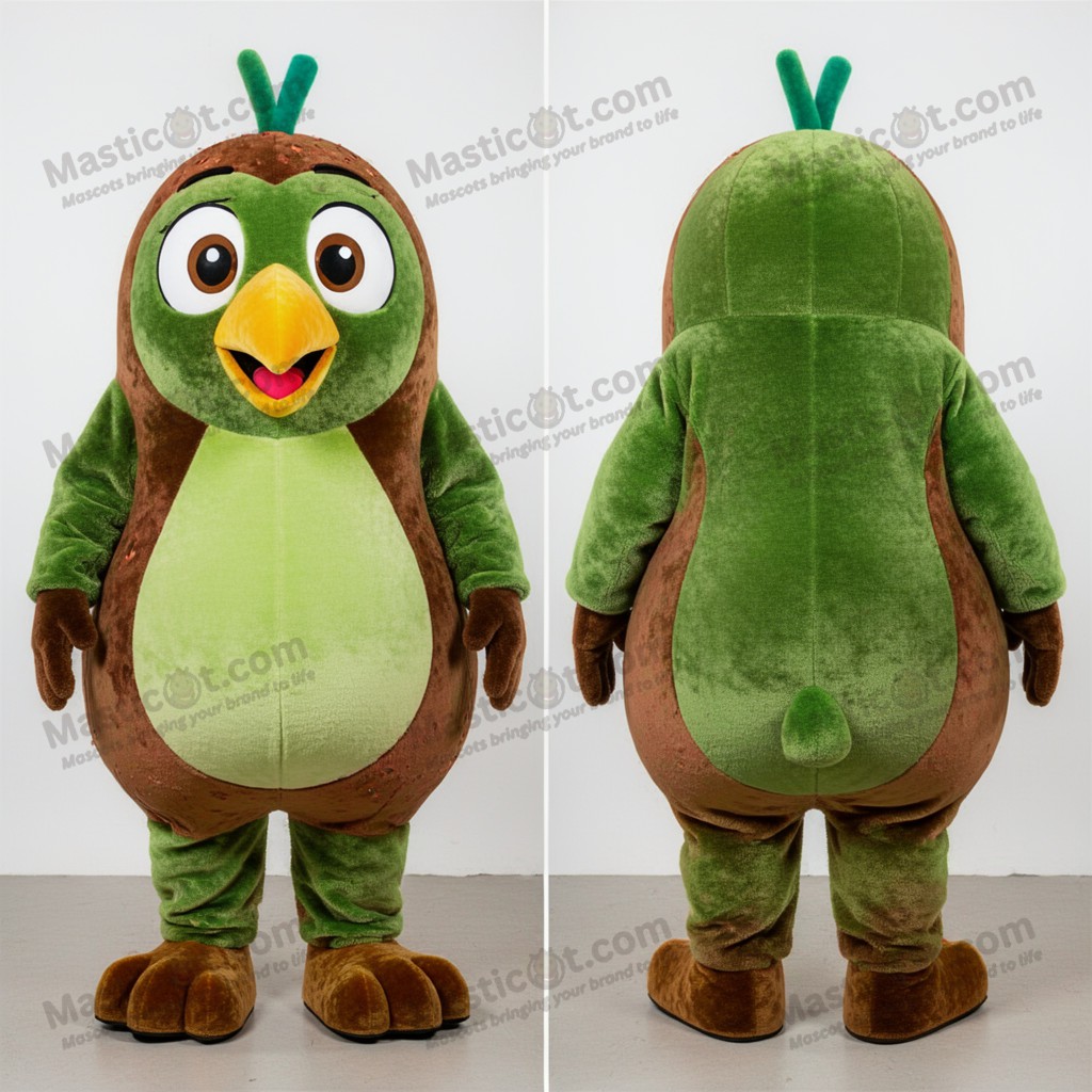 Emerald green rounded kiwi mascot - Masticot.com