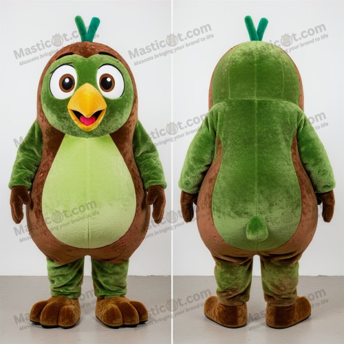 Emerald green rounded kiwi mascot - Masticot.com