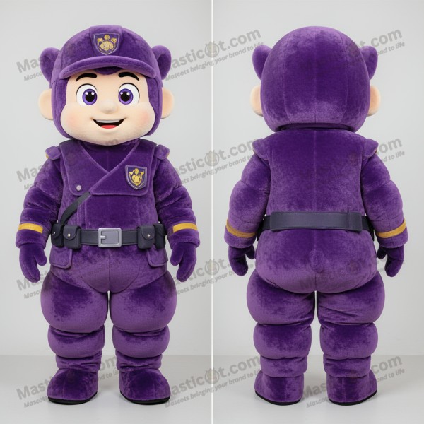 Purple broad shouldered soldier mascot - Masticot.com