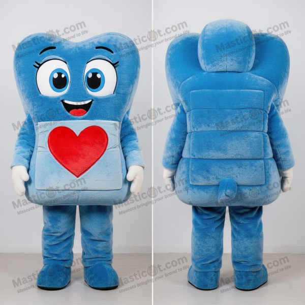 Hemelsblauwe Liefdesbrief Mascotte met Hartvormige Ogen -