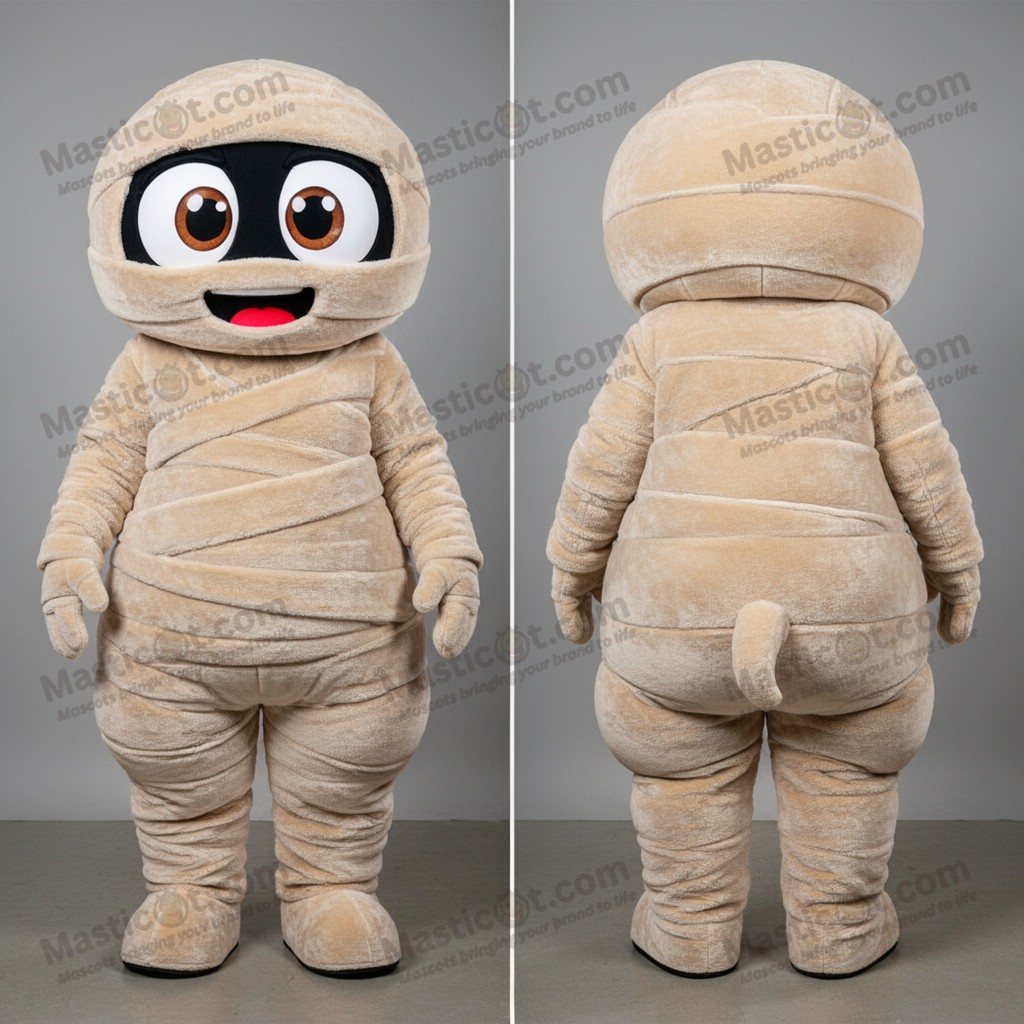 Beżowa aksamitna maskotka mumii - Masticot.com