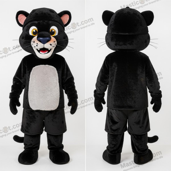 Ebony černý výkonný jaguáří maskot - Jaguar - MASTICOT_40541 - Masticot.com