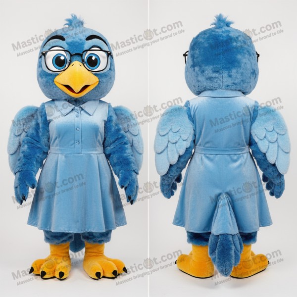Sky Blue Velvety Eagle Mascot - Masticot.com