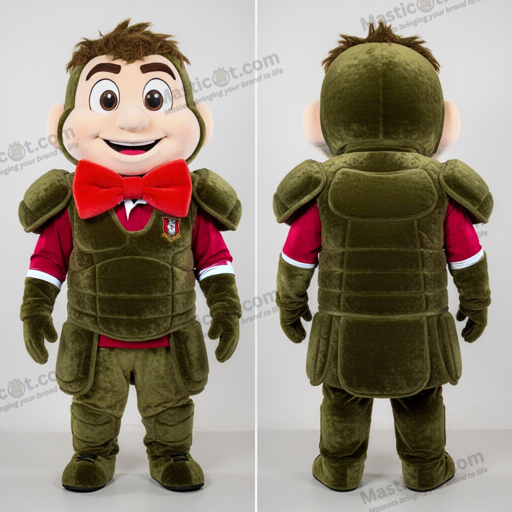 Olivegroene Cartoon Commando Mascotte - Commando - MASTICOT_40615 - Masticot.com