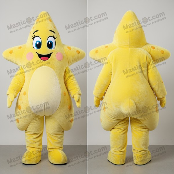 Lemon yellow cheerful starfish mascot - Masticot.com