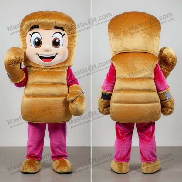 Golden gloss broad shouldered boxing glove mascot -