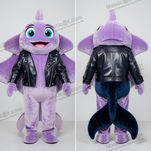 Mascote de Mantarraya Aveludada de Lavanda - Arraia Manta - MASTICOT_40725 - Masticot.com