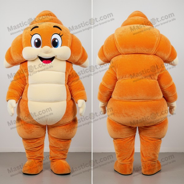 Golden Flaky Croissant Mascot - Masticot.com