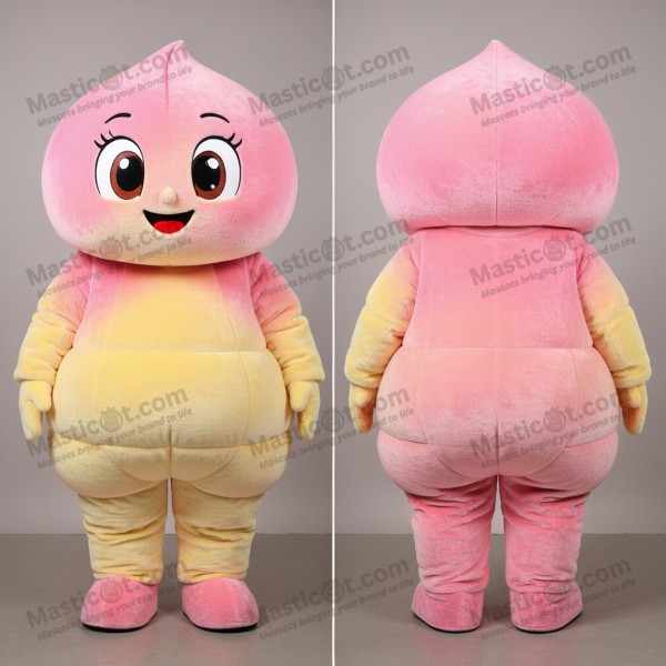 Velvety peach expressive mime mascot - Masticot.com