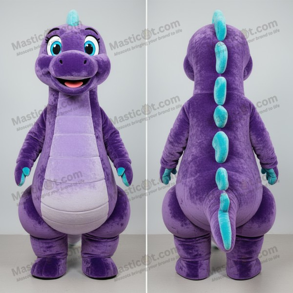 Fløyelslilla Loch Ness-monster-maskot - Masticot.com